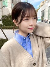 ノラ ヘアーサロン(NORA HAIR SALON) ナチュラル小顔前髪あり後れ毛サイドバング結べるボブくびれヘア