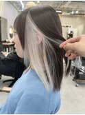 イヤリングカラー_インナーカラー_こなれミディ_レイヤー_前髪