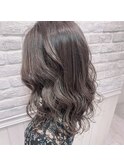 ブリーチなし透明感Wカラー×カーキベージュ◎