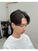 ダークアッシュニュアンスパーマ韓国マッシュベリーショート