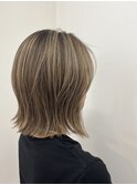 ハイライト × 切りっぱなしボブ