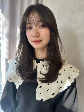 バン式＊透け感バングの柔らかレイヤーロング《川西/宝塚》