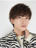 ラウンドマッシュシースルーフェザーショートウルフ