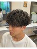 メンズカット+ツイストスパイラルパーマ+ハイライト￥26400 #メンズパーマ