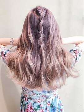アルバム 銀座(ALBUM GINZA) ハイライトグラデーションラベンダー_ウェーブパーマ_ba296043