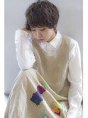 無造作パーマのグレージュショート / ロミー　本厚木