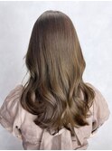 オリーブベージュ_グレージュカラーボブウルフ_ba405591