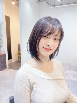 ファンナギンザ(FaNNa ginza) ブリーチなし透明感グレージュ大人ボブ/シースルーバング/前髪