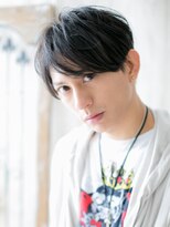 モッズヘア メン 南越谷南口店(mod's hair men) 好感度抜群!長めバングネイビーブラック束感カットU南越谷