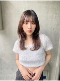 【mirei】セミロングウルフ顔周りレイヤー薄めバング
