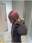 【MANAMI】切りっぱなしボブ×淡ピンク