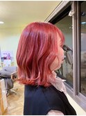 難波美容室　艶感！ストロベリーピンク　ブリーチダブルカラー
