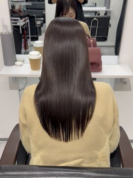 ロムーク 表参道(LOMKH) 秋の小顔レイヤーカット髪質改善シールエクステココアブラウン