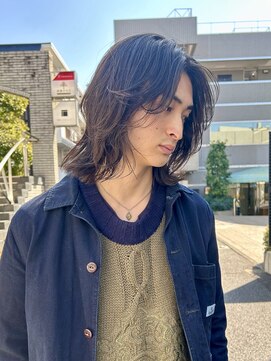 メゾンアクア 表参道(Maison ACQUA) =メンズボブ/ダークアッシュ/ニュアンスパーマ／MAN’S HAIR