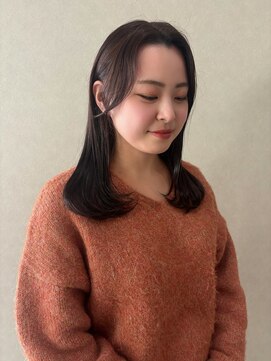 ミリ 奈良店(mm) オリーブ/ブラウン/赤み消しカラー/顔まわり/レイヤー/前髪/奈良