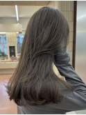 ブリーチなしダブルカラーアッシュ オリーブグレージュ夏