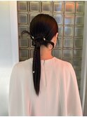20代30代40代◎結婚式二次会こなれシンプルヘア金箔アレンジ