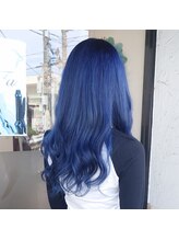 ケーズヘアー 大和田店(k's Hair) ケアブリーチ×ネイビー