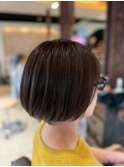 ショート/ボブ/ブラウンアッシュ