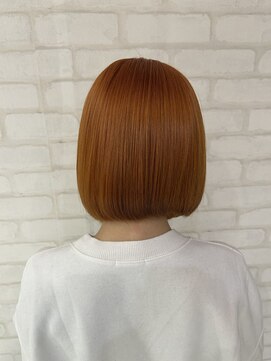 ビス ヘア アンド ビューティー 西新井店(Vis Hair＆Beauty) 20代30代40代小顔切りっぱなし大人ボブオレンジカラー