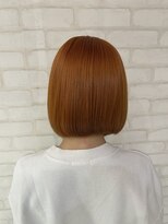 ビス ヘア アンド ビューティー 西新井店(Vis Hair&Beauty) 20代30代40代小顔切りっぱなし大人ボブオレンジカラー