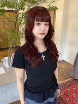 ヘアーアイスカルテット(HAIR ICI QUARTET)&nbsp;20代透明感カラー似合わせ◎ゆるふわスタイル×ワインレッド