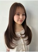 ハッシュカットロングレイヤーカットシースルーバング髪質改善