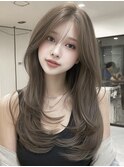 韓国風レイヤーカット/ロングレイヤー/ハッシュカット/10代20代