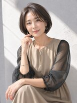 アッシュ 学芸大学店(Ash)&nbsp;グラボブ/大人女性/グレージュ/白髪ぼかし/脱白髪染め