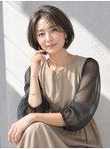 グラボブ/大人女性/グレージュ/白髪ぼかし/脱白髪染め