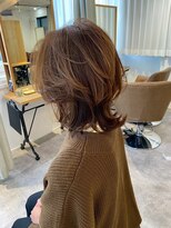エメ 北花田(Aime)&nbsp;大人可愛い艶カラーカーキベージュミニウルフエンドカラー