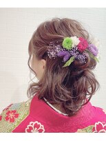 グランルッソ 岡山駅前(GRAN LUSSO)&nbsp;卒業式！袴着付け＆ハーフアップ