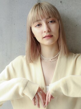 アンドレイ 表参道(andrey) 【ANDREY 宮村】ワイドバングストレートロブベージュ