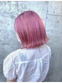 ピンク×外ハネボブ
