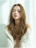 【柴田彩香】小顔セミウェットウェーブオリーブカラーハイライト
