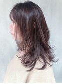 ピンクベージュレイヤー_スリークボブ くびれヘア_ba282822