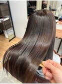 髪質改善で大人上品なうるツヤ髪に＿ブラウン＿ロング［東陽町］