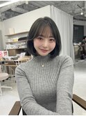 韓国ボブ/韓国ヘア/顔まわりカット/ブリーチなし/グレージュ