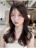 (巻ける縮毛矯正/ローレイヤーカット/うざバング/ブラウン)