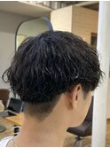 無造作スパイラル/波巻きパーマ/刈り上げ