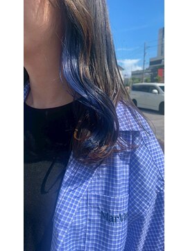 ドクターズサロン レラパール イヤリングカラー/インナーカラー/青ブルー/こなれミディ/抜け感