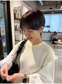 大人ショートボブ丸みショートカットマッシュショート前髪あり