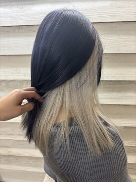 ネイビーブルー×インナーホワイト