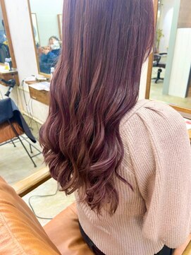 アジールヘア 北千住駅西口店(agir hair) ピンクパープルピンクヘアピンクカラーピンクベージュブリーチ