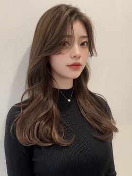 ミレバイジェニー (mirae by geny) ロングくびれレイヤーが可愛いワンホンヘアーs グレーベージュ