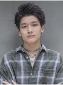 小久保Styleアッシュブラックマッシュパーマウルフカルマパーマ