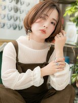 カバーヘア ブリス 北浦和(COVER HAIR bliss)&nbsp;センターパートグレーベージュ前下がりボブh3北浦和20代30代40代