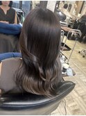 ダークグレージュ×韓国風ウェーブ
