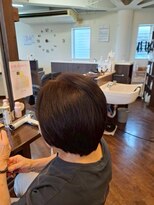 ツヤイロ 島田店&nbsp;ヘアカラーグレージュアンブレラカラーショートボブ30代40代
