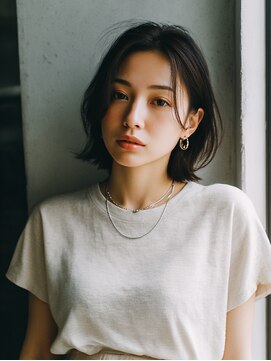 ロッソ 大橋店(Rosso) 長め前髪の黒髪外ハネボブ【大橋】